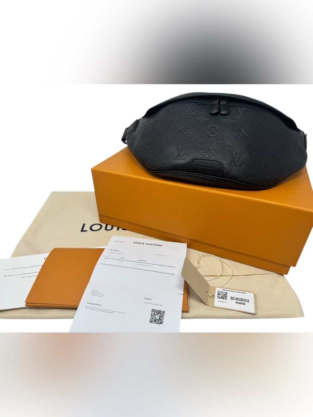 ✨🛍️ Louis Vuitton Black Monogram Shadow Discovery Bumbag PM